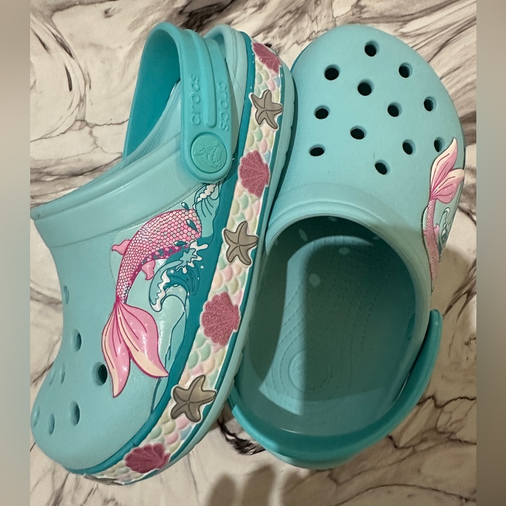 Kids Crocs mermaid fun and seashells design